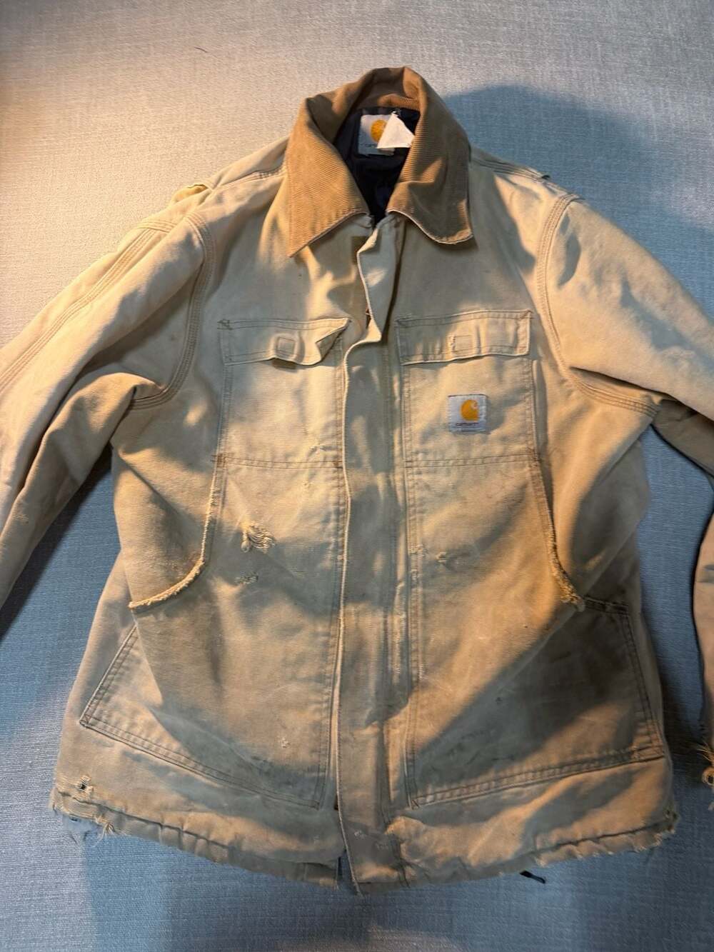 Vintage Carhartt Duck Canvas Quilt-Lined Chore Coat with Corduroy Collar - Picture 2 of 15